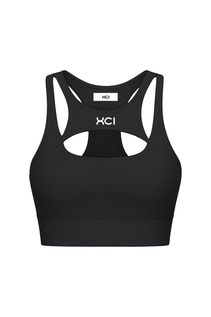 LOGO EMBROIDERY BRA TOP / BLACK