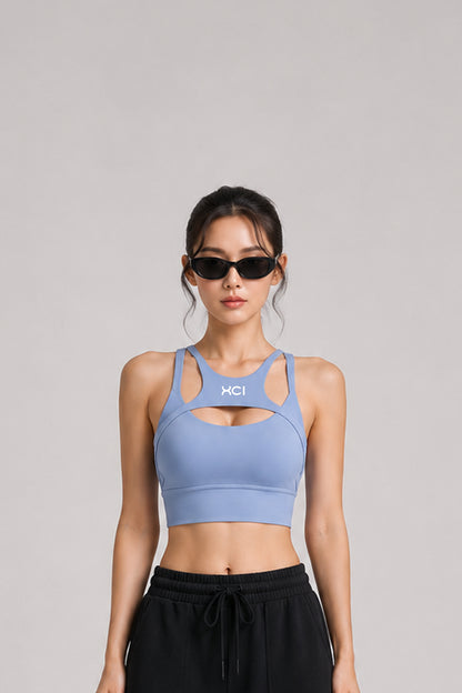 LOGO EMBROIDERY BRA TOP / BLUE