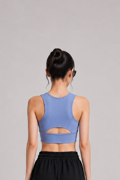 LOGO EMBROIDERY BRA TOP / BLUE