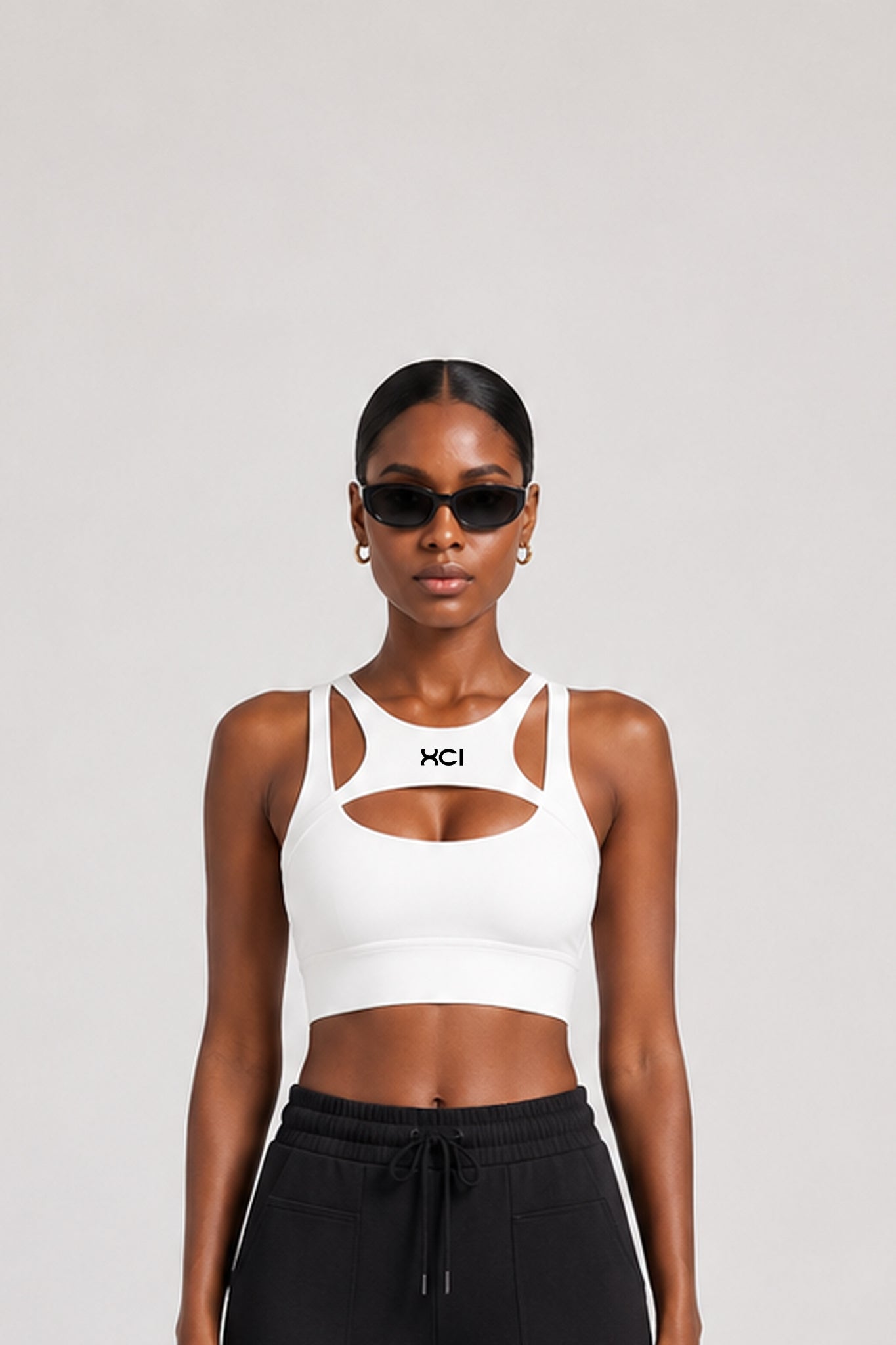 LOGO EMBROIDERY BRA TOP / WHITE