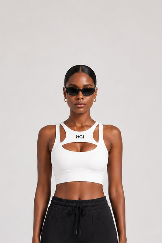 LOGO EMBROIDERY BRA TOP / WHITE