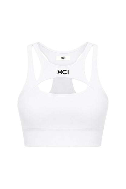 LOGO EMBROIDERY BRA TOP / WHITE