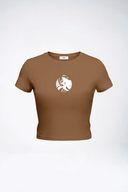 XCI POWERS LOGO T-SHIRT / BROWN