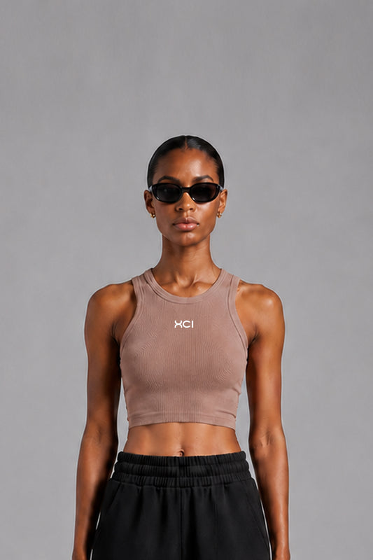 LOGO TANK TOP / BROWN