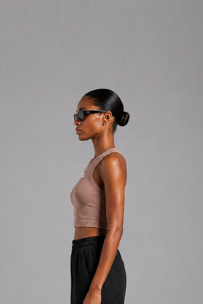 LOGO TANK TOP / BROWN