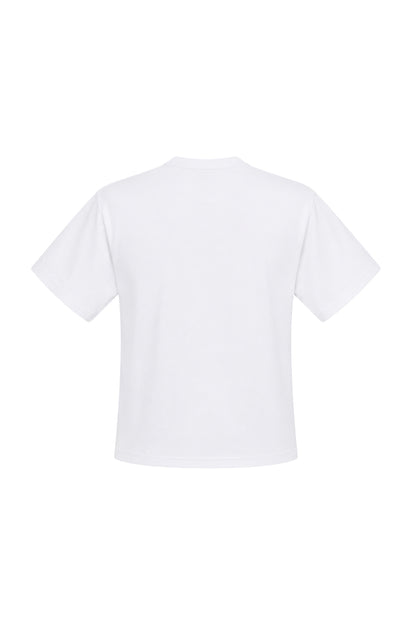 FEATHER LOGO EMBROIDERY TEE / WHITE